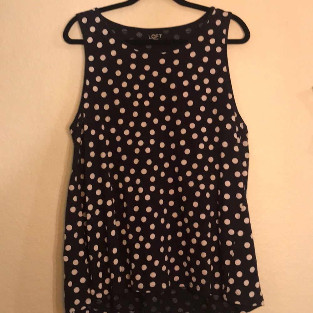 Navy Polka Dot LOFT Tank